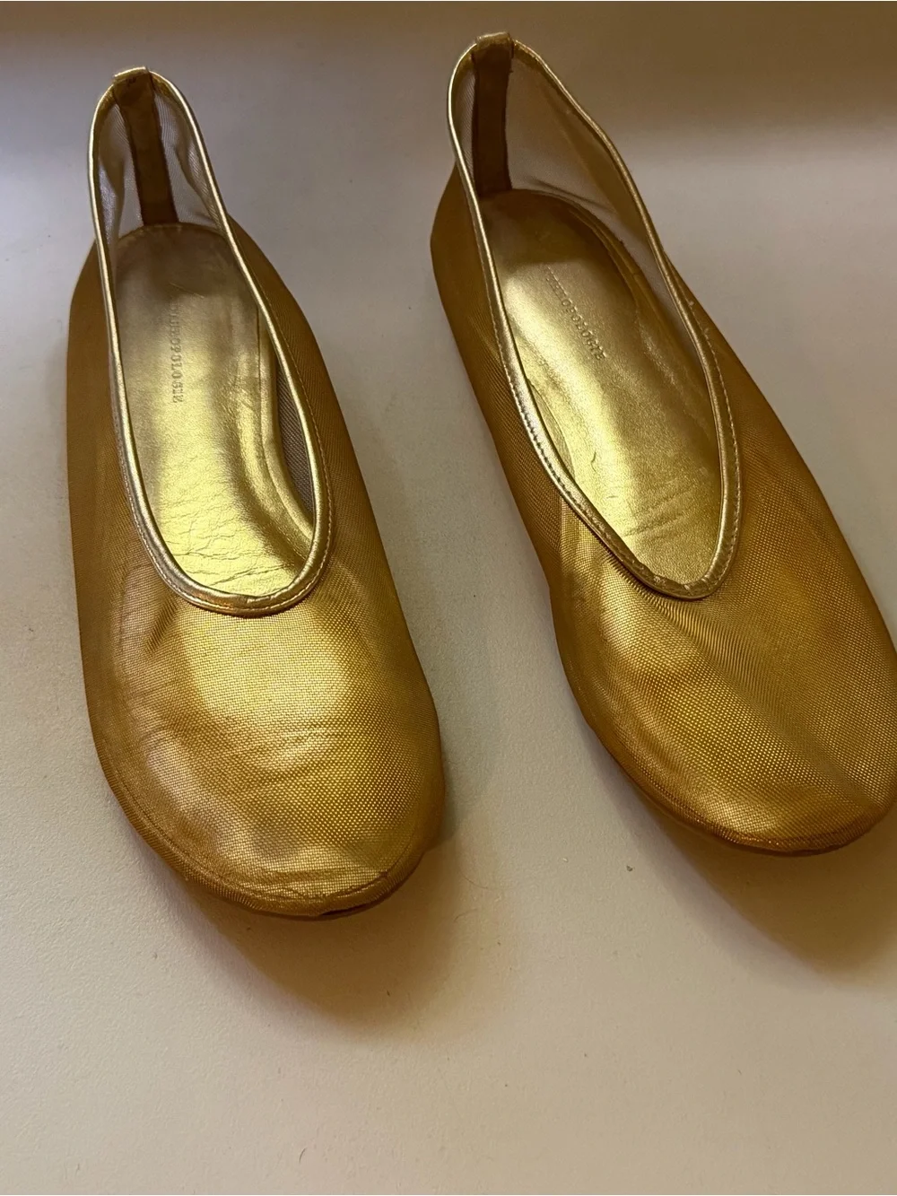 Anthropologie Metallic Gold Ballet Flats